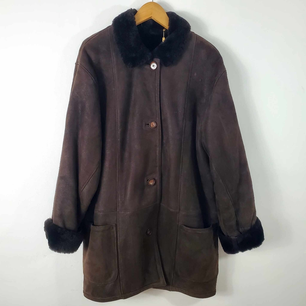 Dominic Bellissimo Gorgeous Brown Suede 100% Lambskin Shearling Jacket M/L
